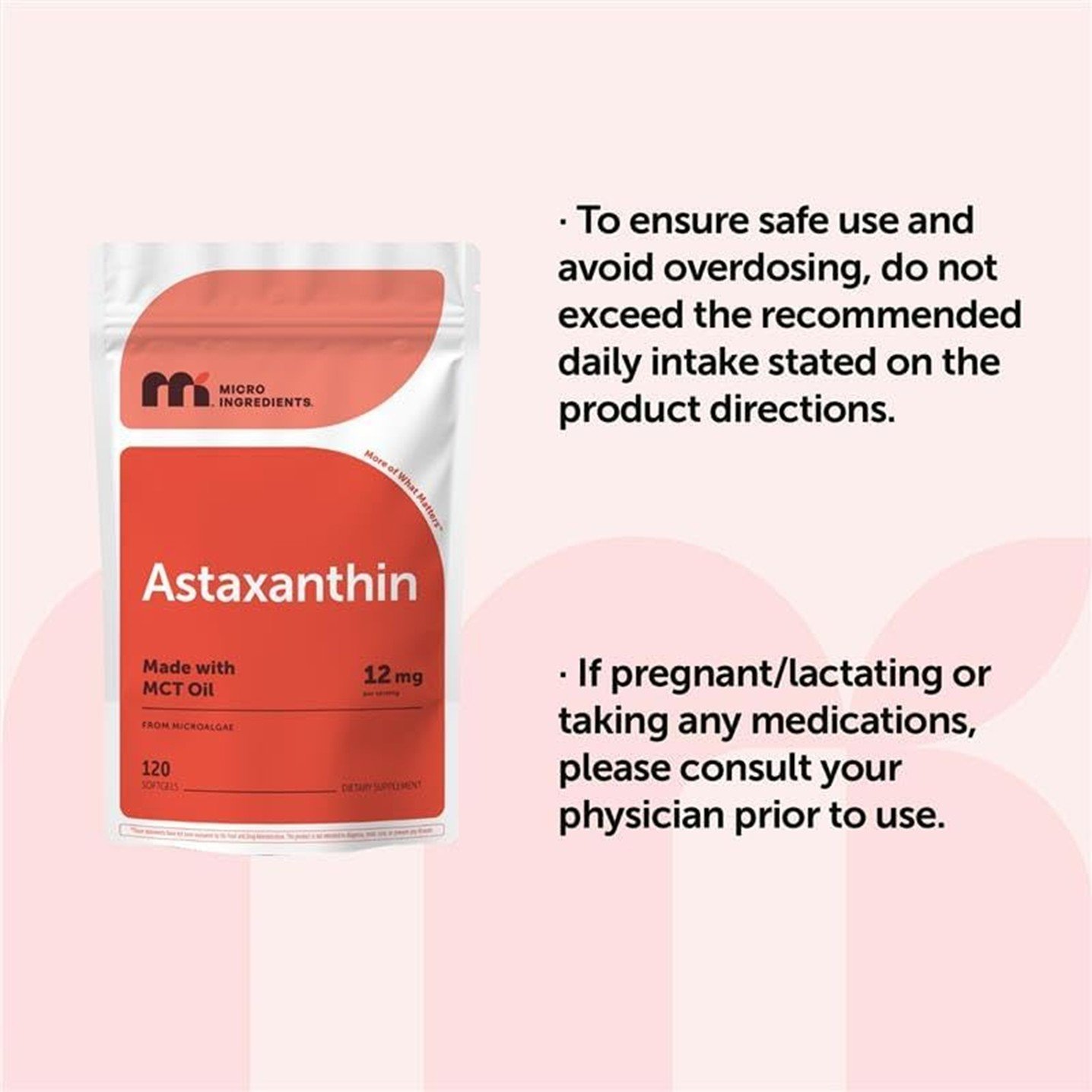 Micro Ingredients Astaxanthin 12 mg – 120 Softgels - Image 9