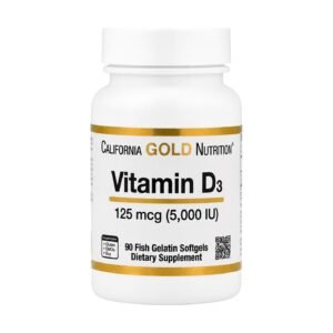 California Gold Nutrition Vitamin D3 125 mcg (5,000 IU) – 90 Softgels