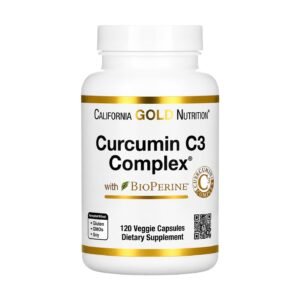 California Gold Curcumin C3 Complex with BioPerine – 120 Veggie Capsules