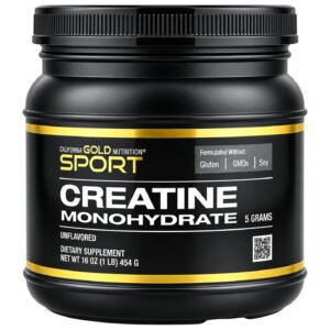 California Gold Nutrition Sport Pure Creatine Monohydrate Unflavored – 1 lb (454 g)