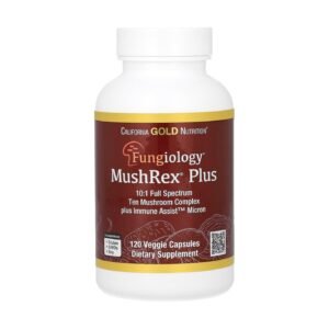 California Gold Nutrition Fungiology MushRex Plus 10 Mushroom Complex – 120 Plantcaps