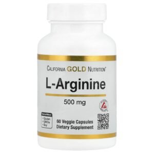 California Gold Nutrition L-Arginine 500 mg – 60 Veggie Capsules