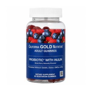 California Gold Nutrition Probiotic with Inulin Gummies Mixed Berry – 90 Vegetarian Gummies