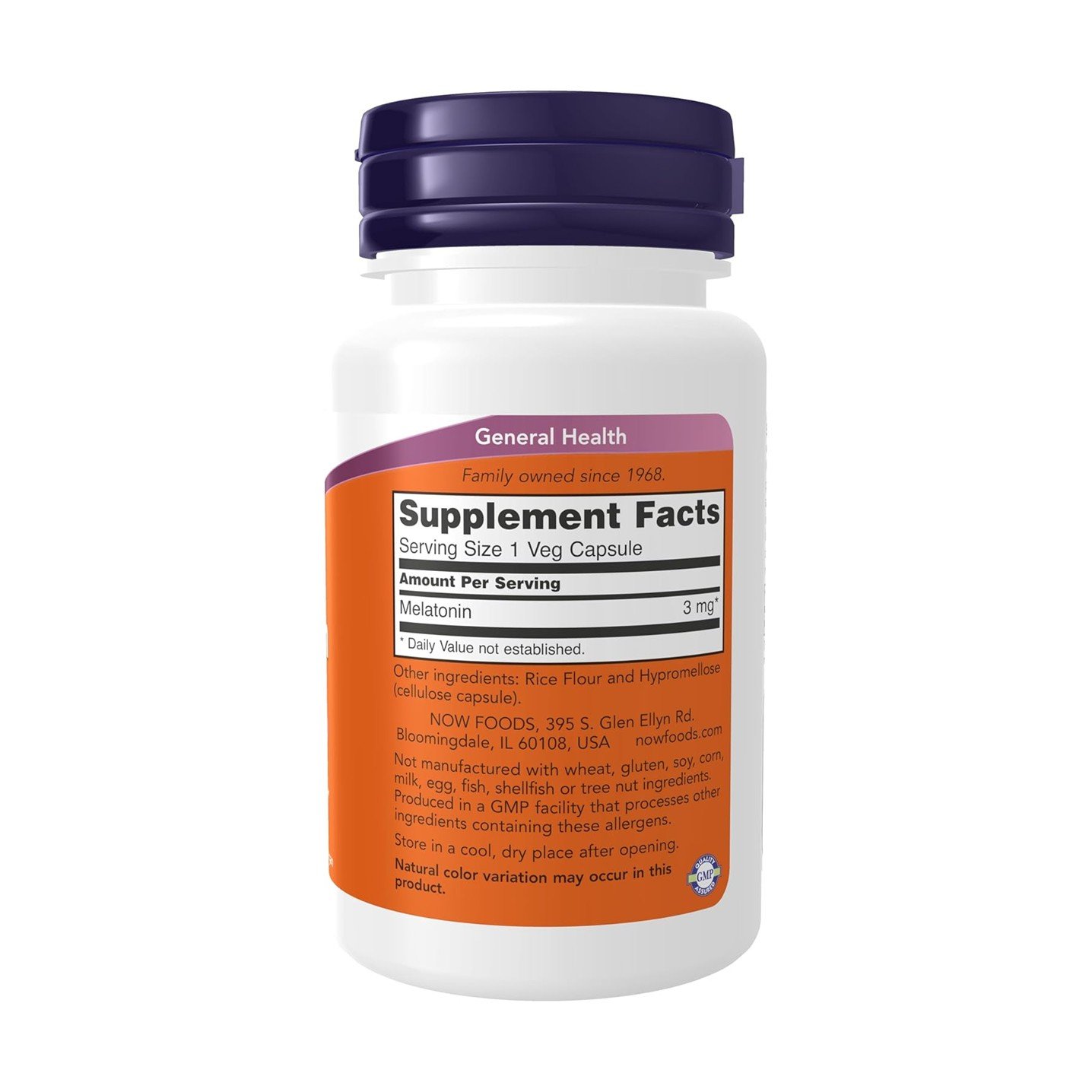 NOW Foods Melatonin 3 mg – 60 Veg Capsules - Image 2