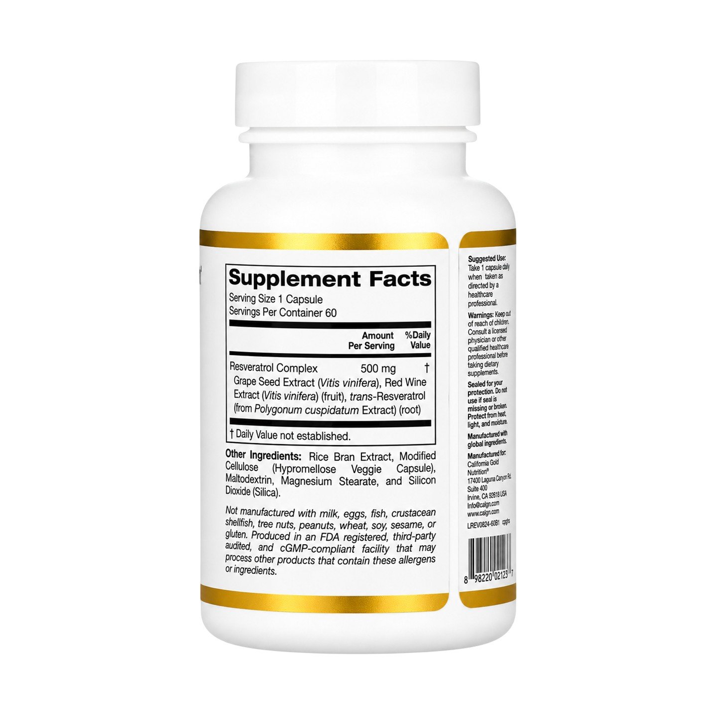 California Gold Nutrition Resveratrol Complex – 60 Veggie Caps - Image 2