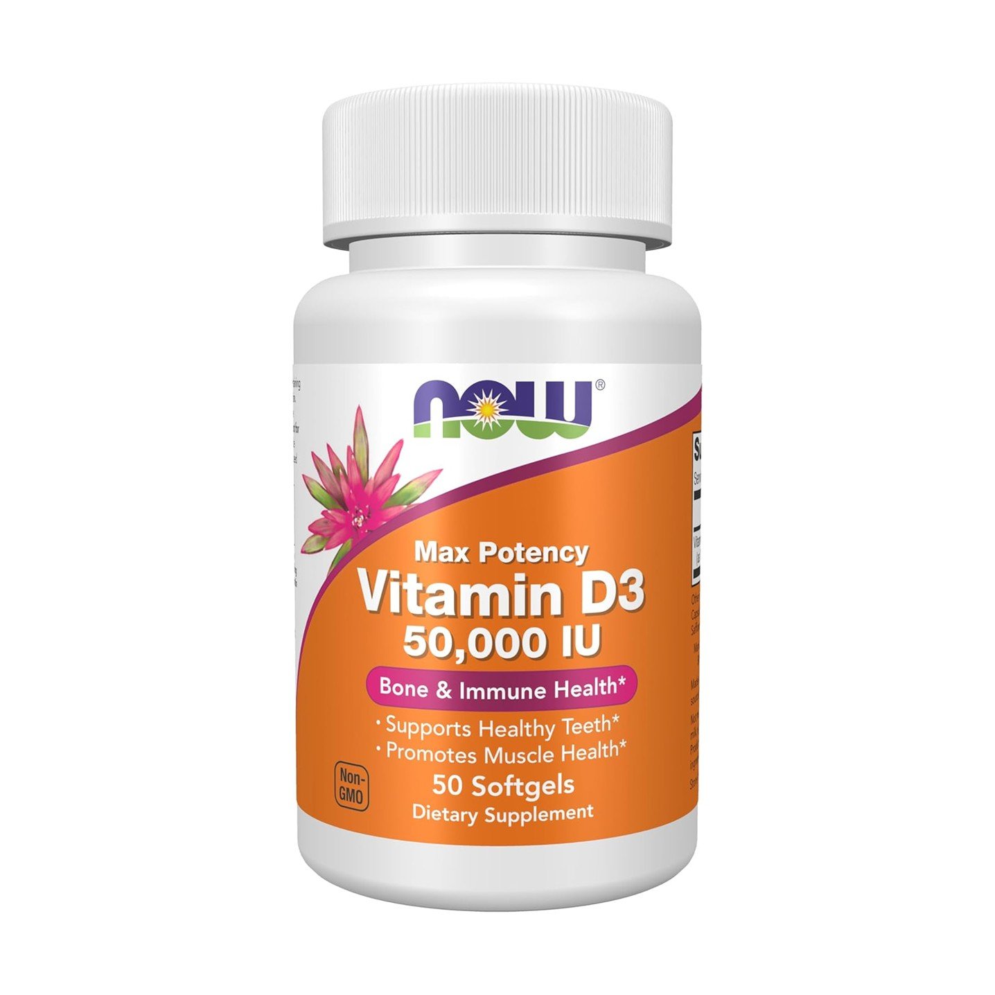 NOW Foods Vitamin D-3 Max Potency 50,000 IU – 50 Softgels
