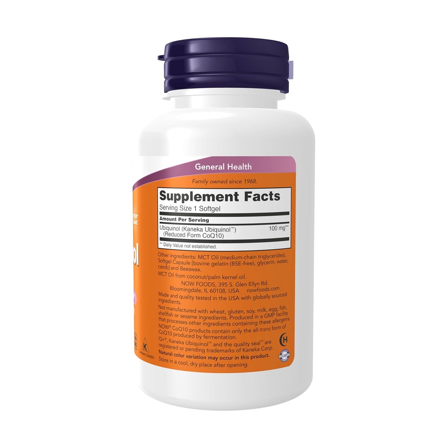 NOW Foods Ubiquinol 100 mg – 120 Softgels - Image 2