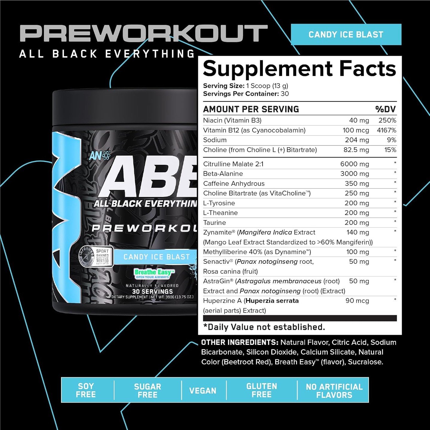 ABE Pre-Workout Candy Ice Blast – 13.75 oz (390 g) - Image 2