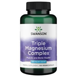 Swanson Triple Magnesium Complex 400 mg – 100 Vegan Capsules