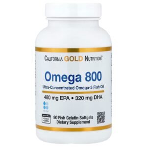 California Gold Nutrition Omega 800 Omega-3 Fish Oil 1000 mg – 90 Softgels