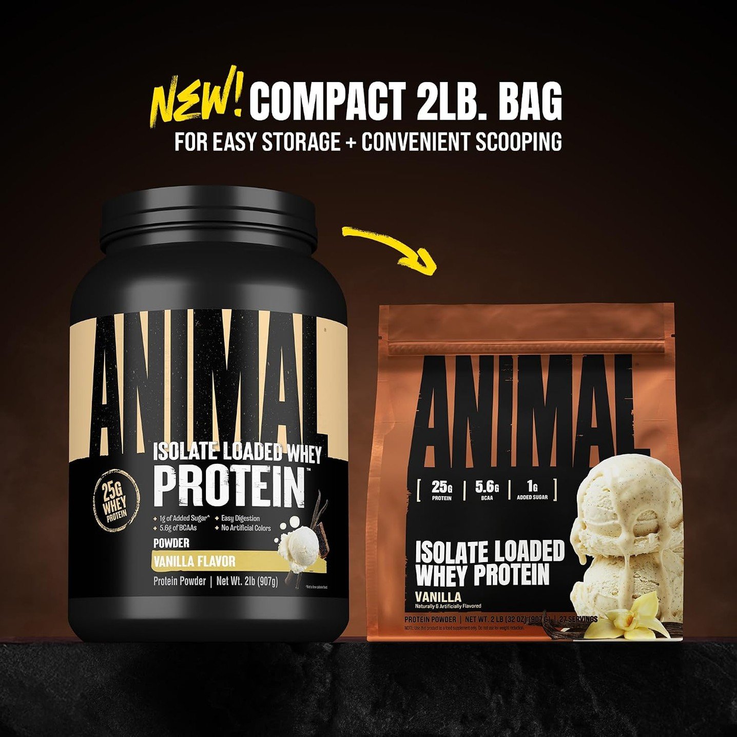 Animal Isolate Loaded Whey Protein Vanilla – 2 lb (907 g) - Image 3