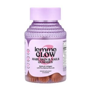 Lemme Glow Hair Skin & Nails Gummies Peach – 60 Gummies