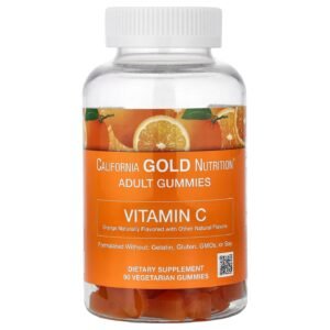 California Gold Nutrition Vitamin C Gummies with Vitamin A – 90 Vegetarian Gummies