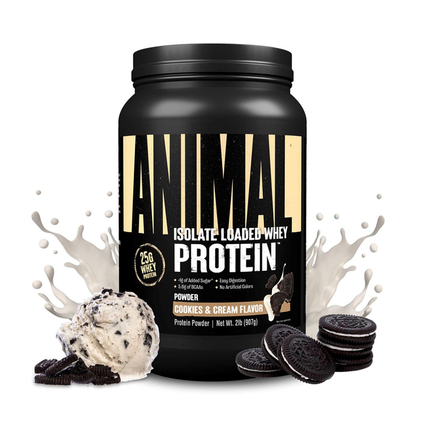 Animal Isolate Loaded Whey Protein Cookies & Cream – 2 lb (907 g) - Image 3