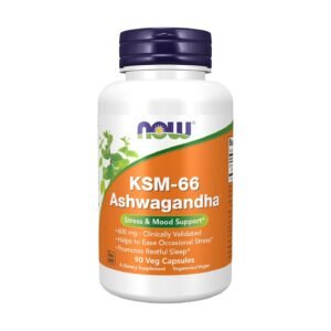 NOW Foods KSM-66 Ashwagandha 600 mg – 90 Veg Capsules