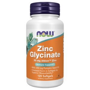NOW Foods Zinc Glycinate – 120 Softgels