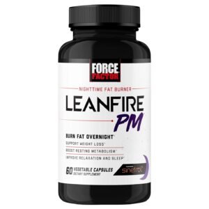 Force Factor LeanFire PM Nighttime Fat Burner – 60 Veggie Caps