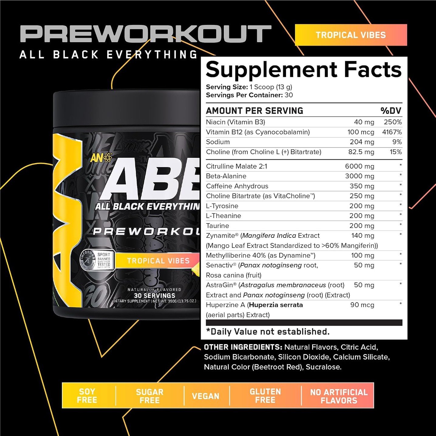 ABE Pre-Workout Tropical Vibes – 13.75 oz (390 g) - Image 2