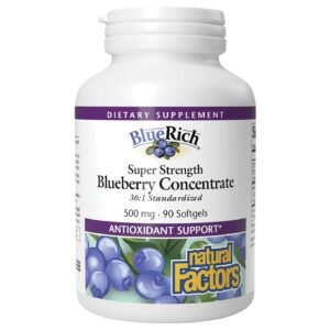 Natural Factors BlueRich Blueberry Concentrate 500 mg – 90 Softgels