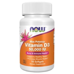 NOW Foods Vitamin D-3 Max Potency 50,000 IU – 50 Softgels