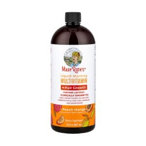 MaryRuth's Liquid Morning Multivitamin + Hair Growth Peach Mango – 30 fl oz (887 ml)