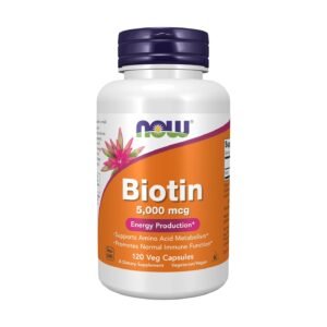 NOW Foods Biotin 5,000 mcg – 120 Veg Capsules