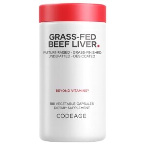 Codeage Grass-Fed Beef Liver 500 mg – 180 Vegetable Capsules