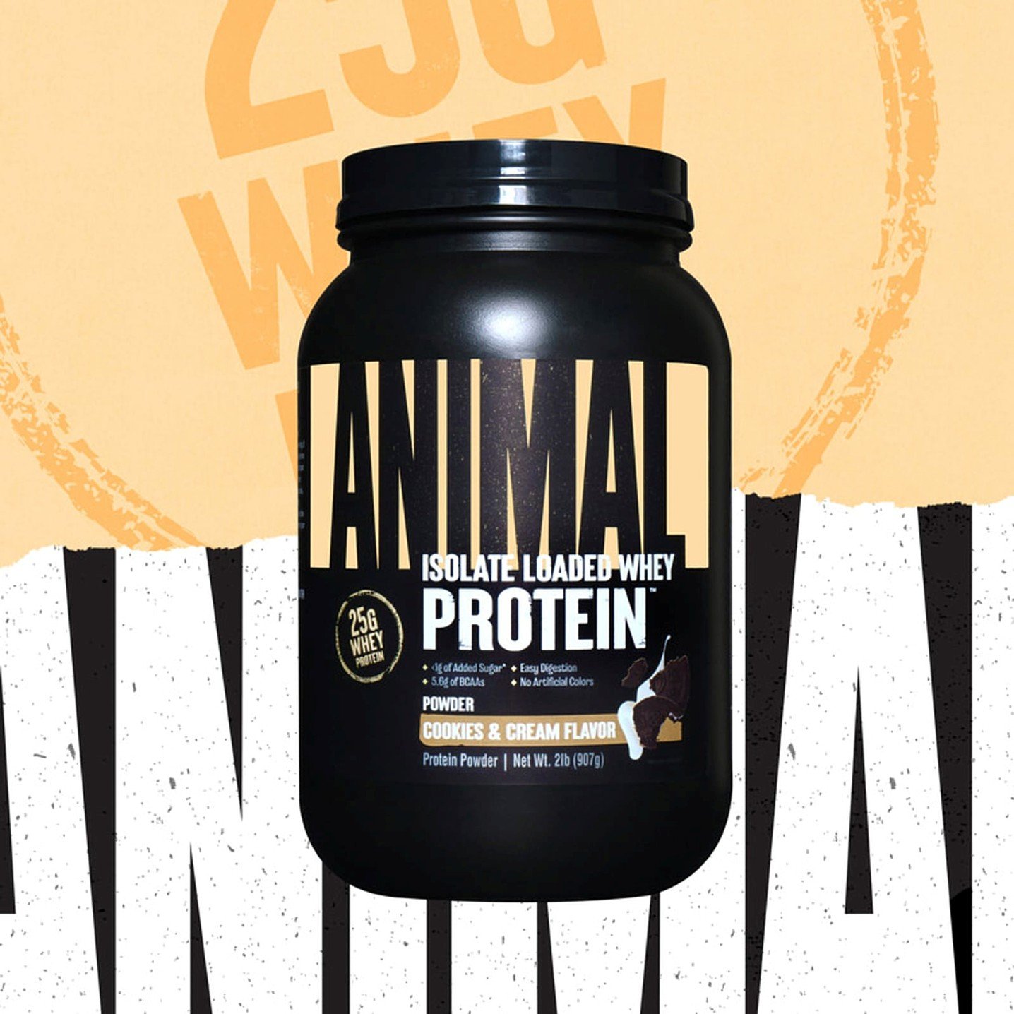Animal Isolate Loaded Whey Protein Cookies & Cream – 2 lb (907 g) - Image 7