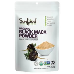 Sunfood Organic Black Maca Powder – 113 g