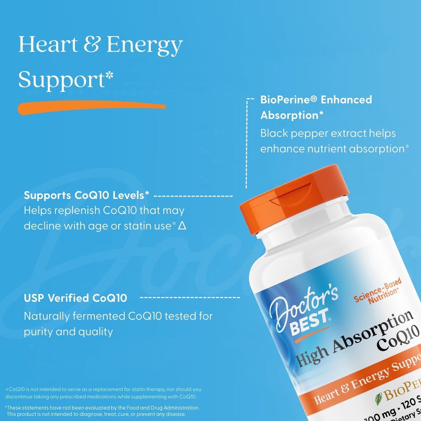 Doctor's Best High Absorption CoQ10 100 mg – 120 Softgels - Image 5