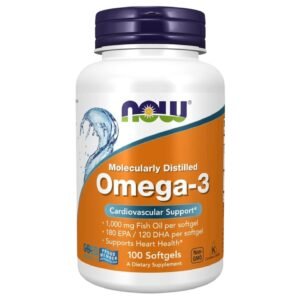 NOW Foods Omega-3 Fish Oil 1000 mg 180 EPA 120 DHA – 100 Softgels