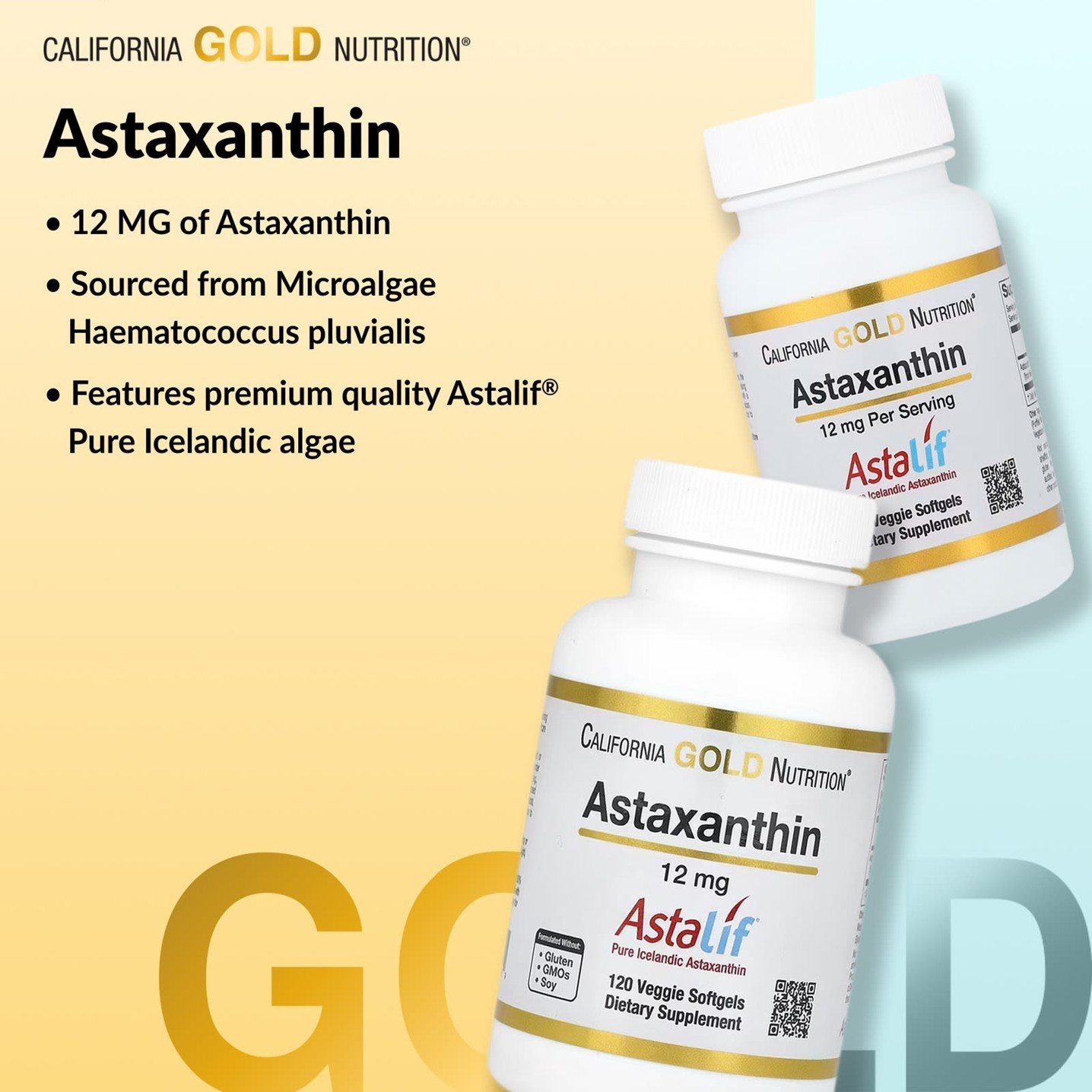 California Gold Nutrition Astaxanthin Astalif 12 mg – 120 Veggie Softgels - Image 4